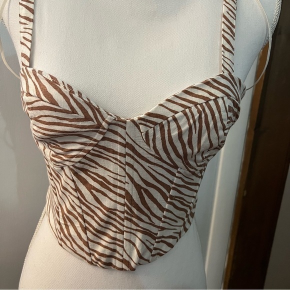 Zara brown leopard corset top (xs) - Picture 7 of 17